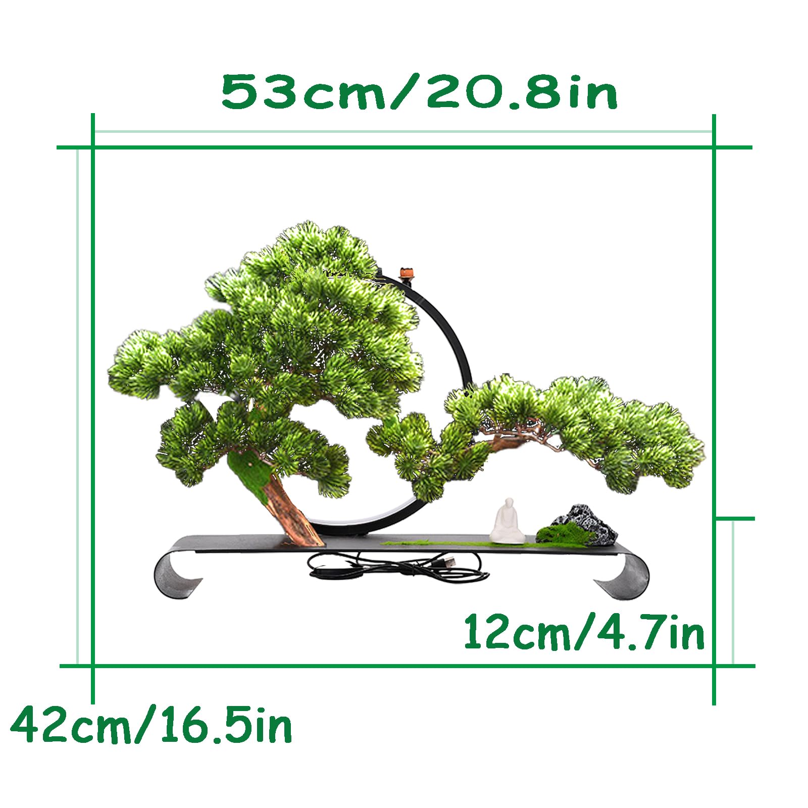 LED Bonsai Tree with Lamp Ring and Backflow Incense Holder