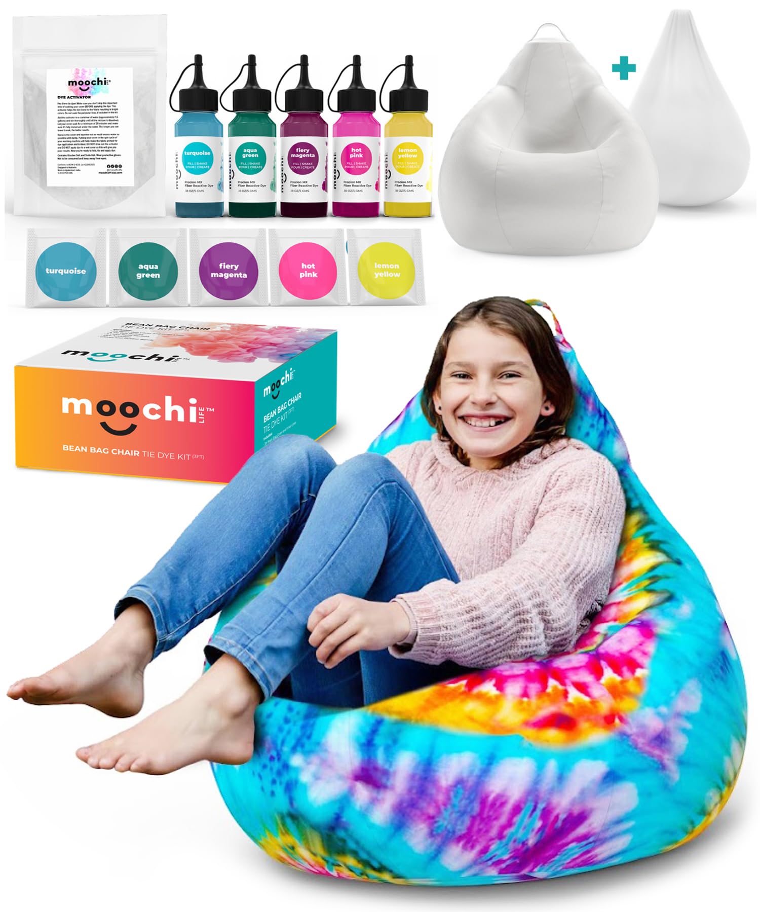 DIY Tie Dye Bean Bag Chair Cover for Kids, Teens & Adults (Family DIY Project) – Soft