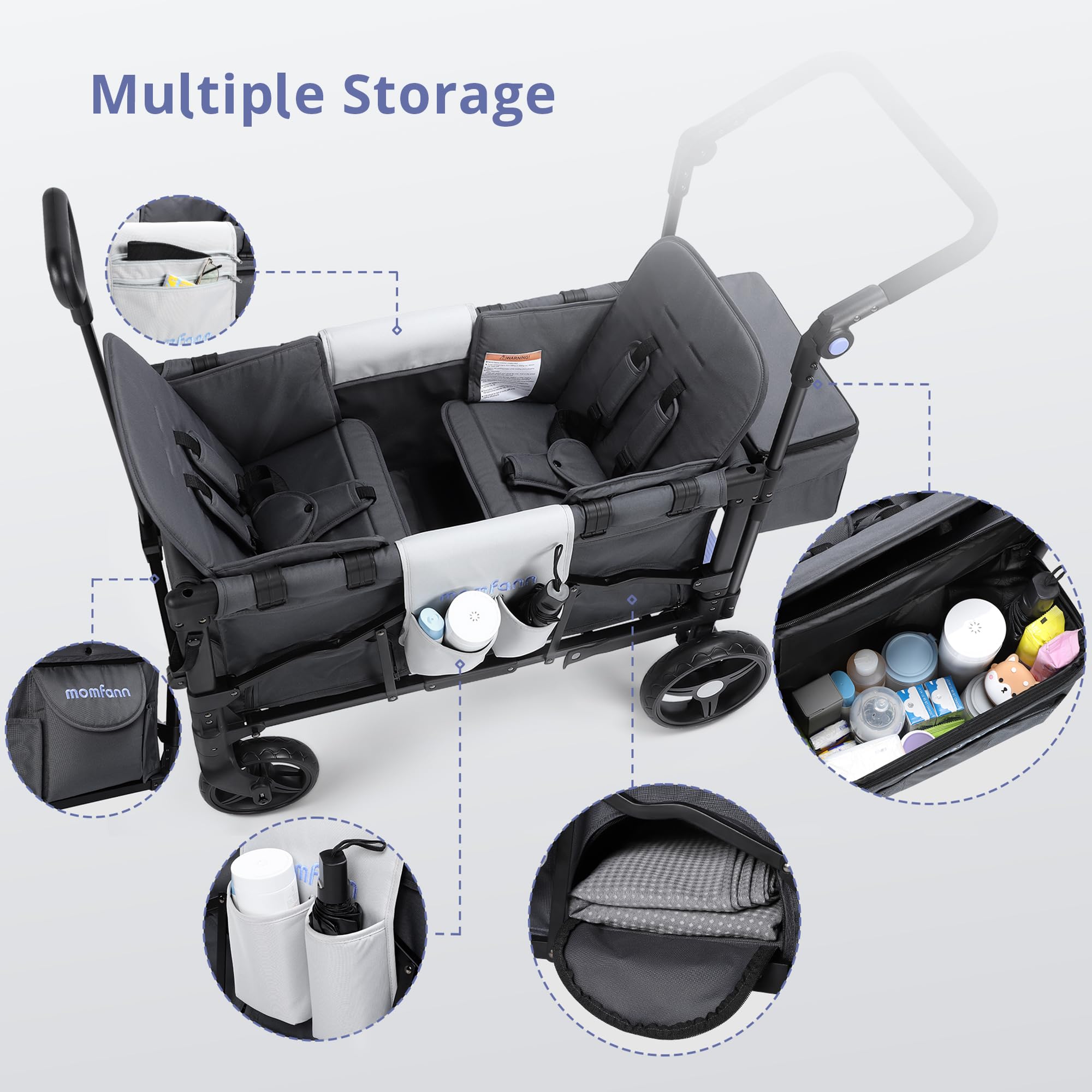 All-Terrain Double Stroller Wagon with UV50+ Canopy