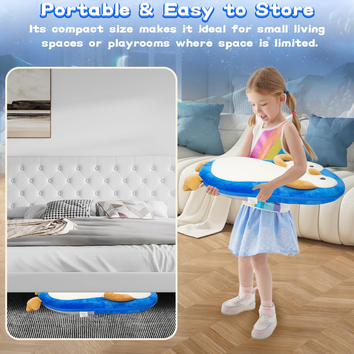 Penguin Floor Chair Kids Adjustable Back Support