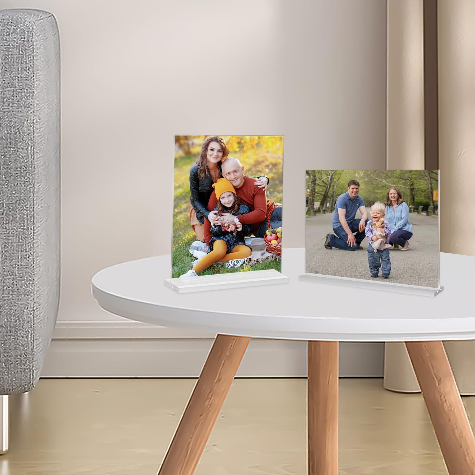 Picture Frames 8x10 inches, 4 Pack Clear Plastic Picture Frames Holder Standing