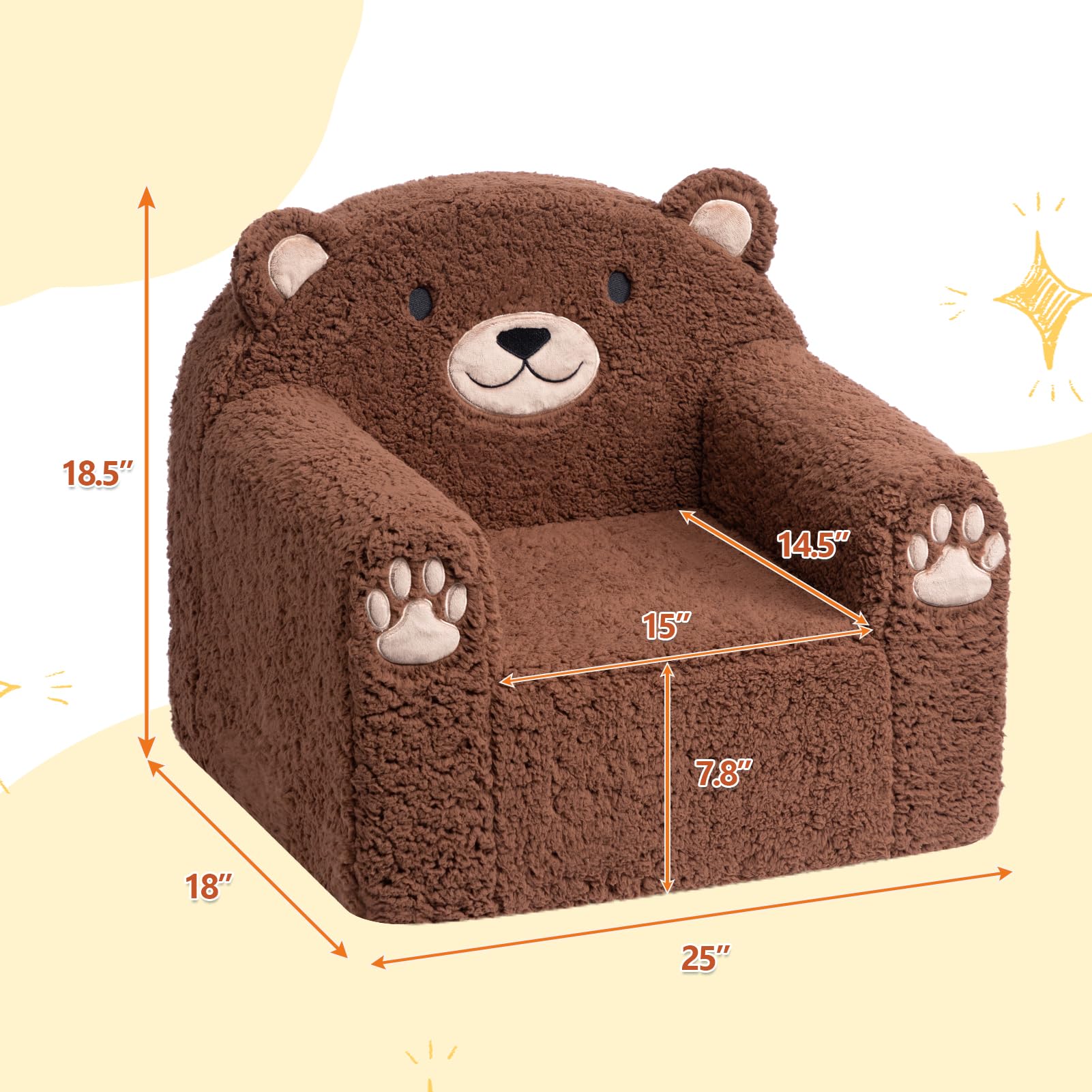 Kids Foam Chair Animal Design Toddler Sofa