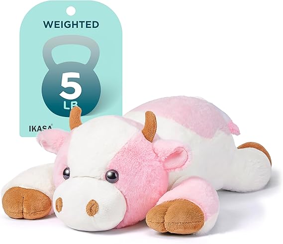 5 lbs Weighted Stuffed Animal Cow Plush Toy,26 inches Giant Large Big Jumbo Soft Toys