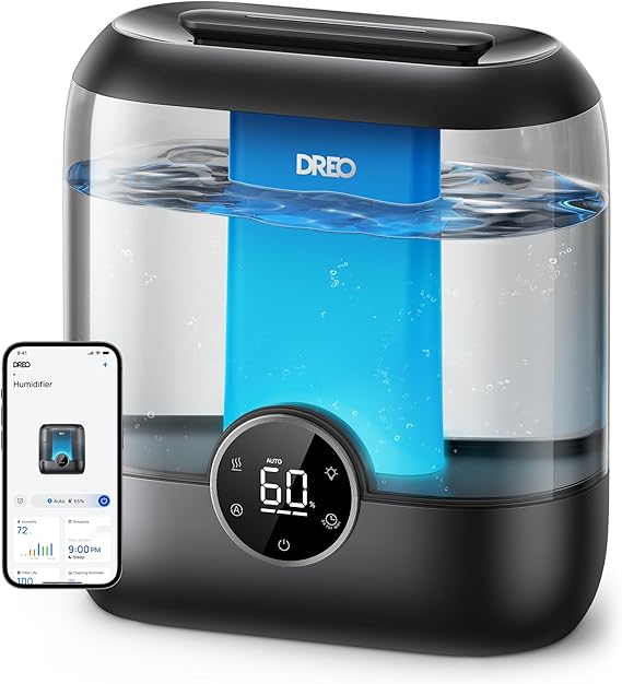 Smart Humidifiers for Bedroom, 6L Top Fill Supersized Cool Mist Humidifier