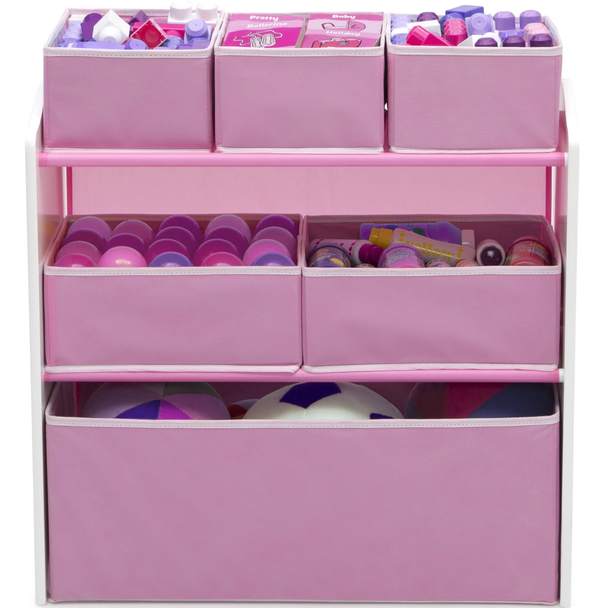 4-Piece Toddler Playroom Set, Pink/White