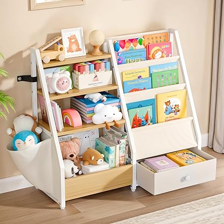 Kids Bookshelf and Toy Storage - Kids Book Shelf for Kids Rooms