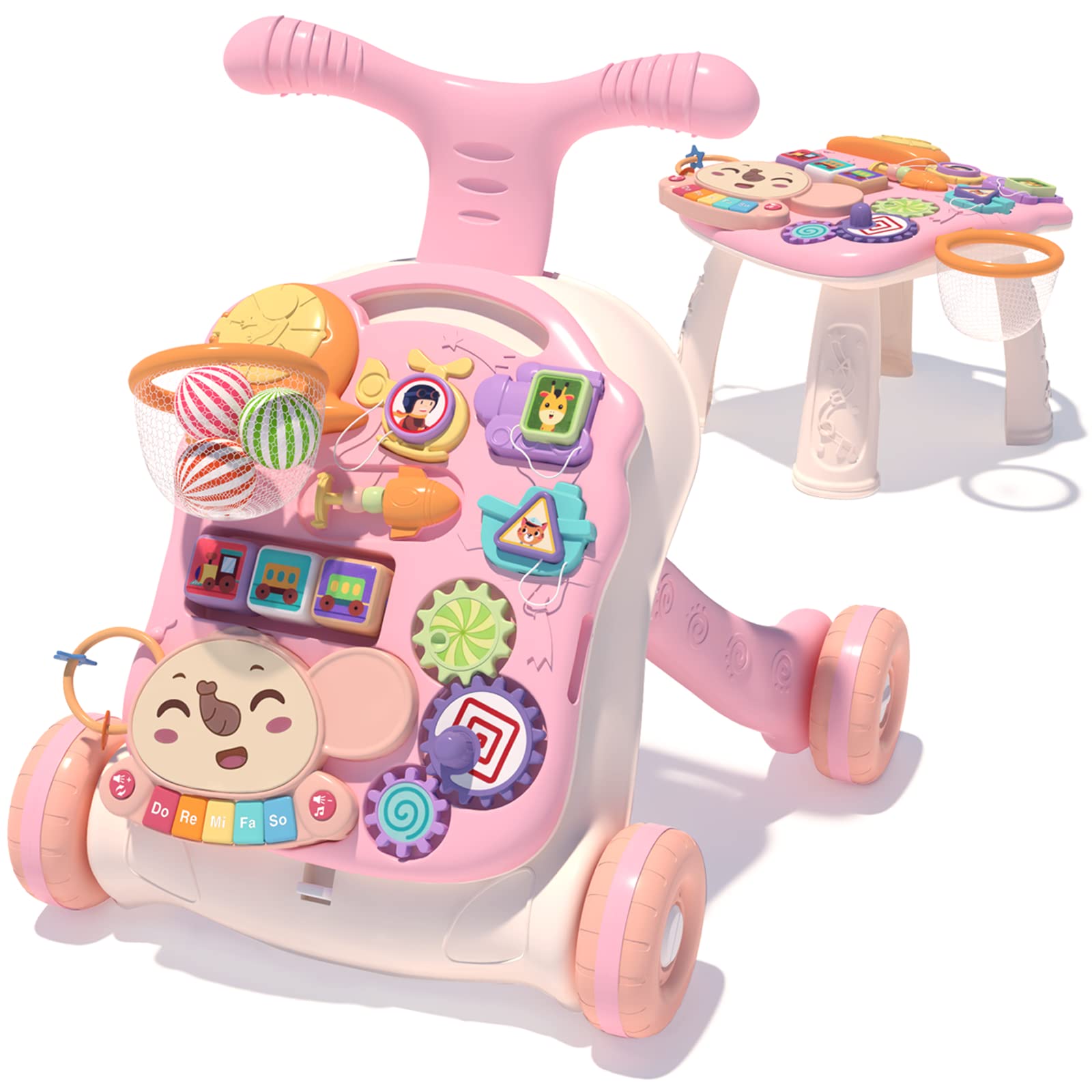 3 in 1 Baby Walker and Activity Center for Girl, Learning to Walk,