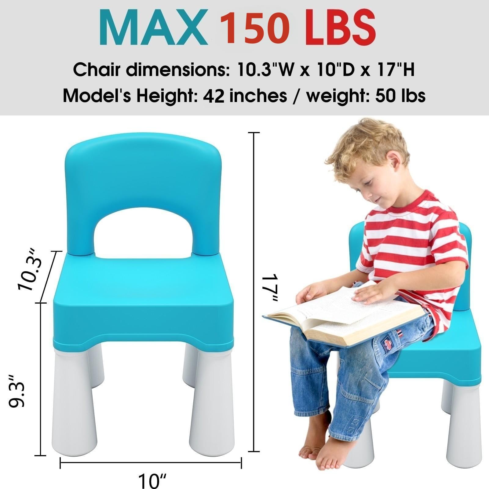 Plastic Toddler Chair with 9.3" Seat Height for Ages 2-4