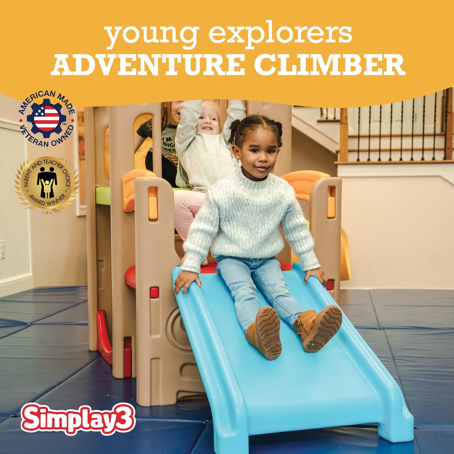 Indoor Outdoor Climber and Slide Playset for Toddlers