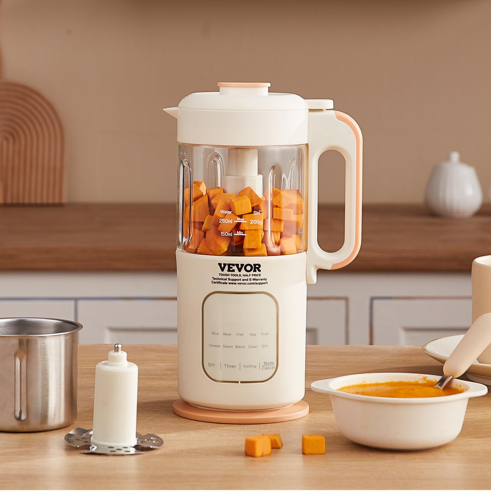 Baby Food Maker, Baby Food Processor, SUS304 Stainless Steel 4-Blade