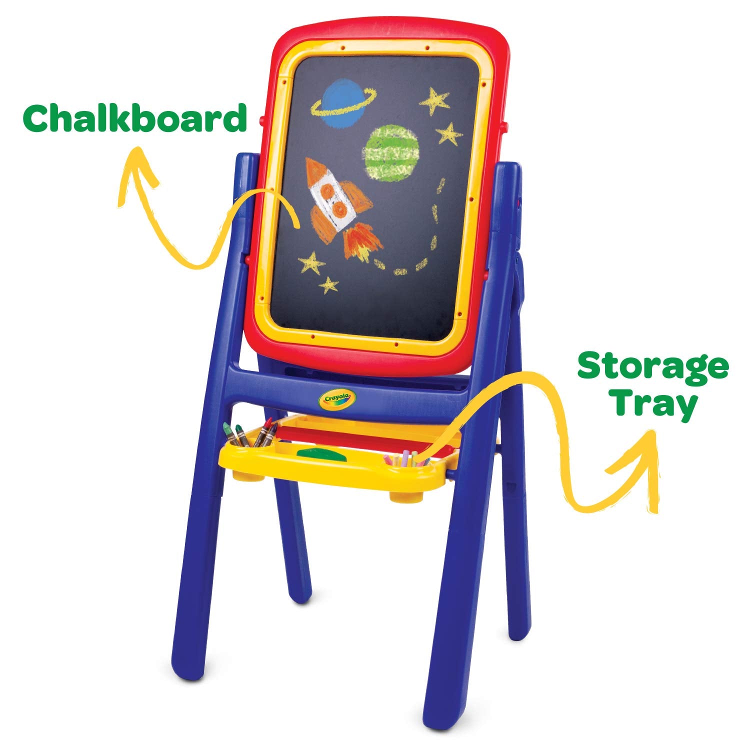 2-Sided Easel, Dry Erase Board & Chalkboard, Ideal for Arts & Crafts