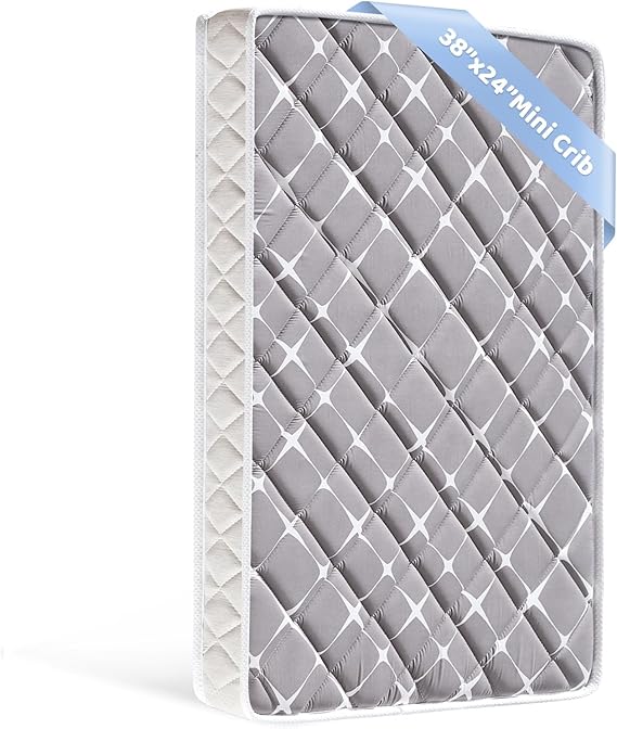 Mini Crib Mattress - 38x24x4 Inch- Dual Sided with Firm Support