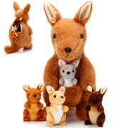 5 Pcs Kangaroo Stuffed Animals, 12 Inch Large Plush Mommy Kangaroo