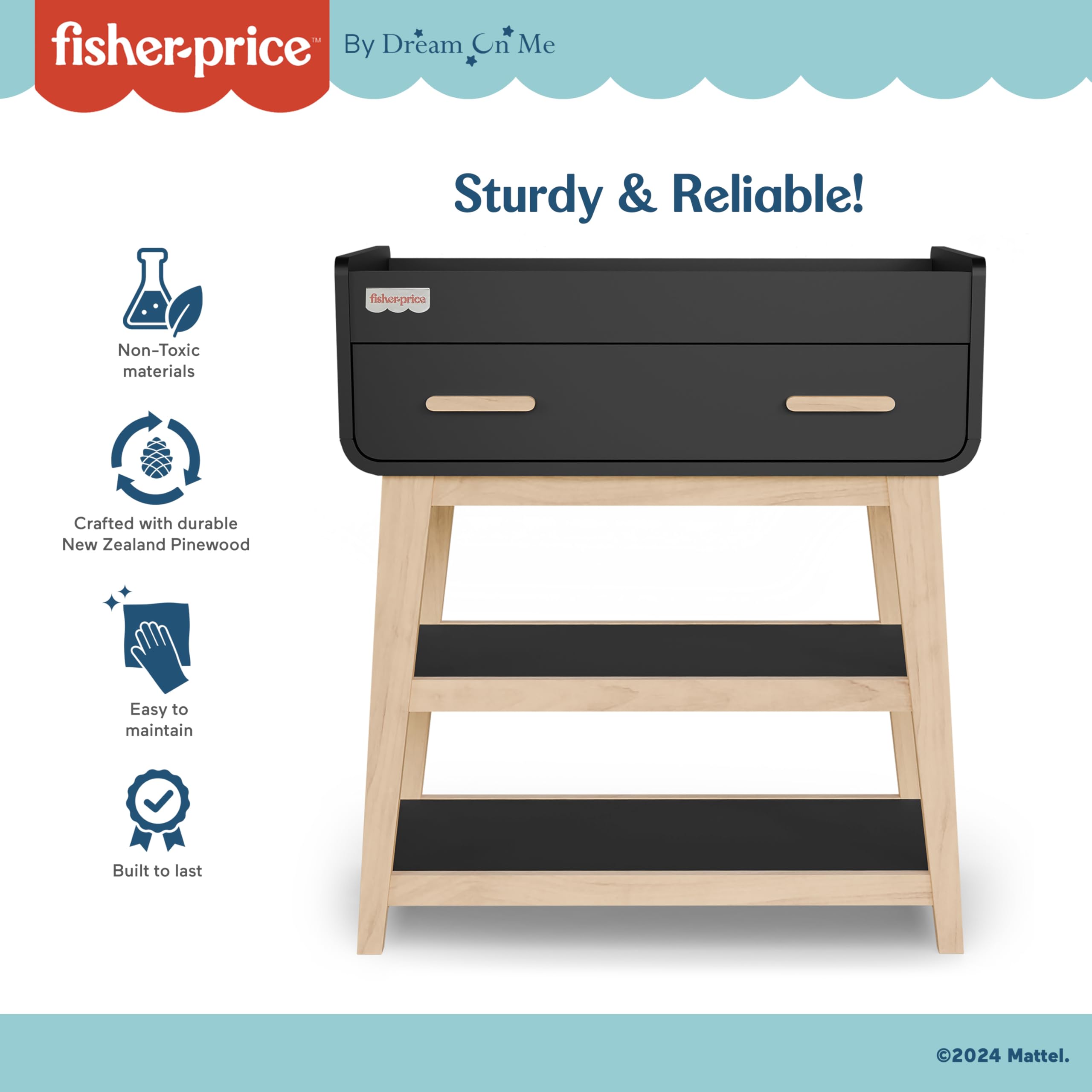 Baby Changing Table with Storage Drawer and Shelves