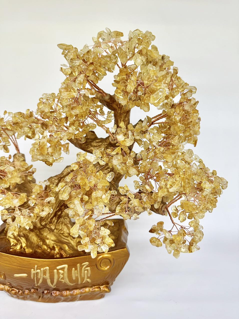 Citrine Crystal Bonsai Tree Feng Shui Money Tree 19.7 Inch