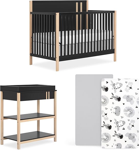 Bear Basics Bundle, Includes Kai Convertible Crib, Grizzly Bear