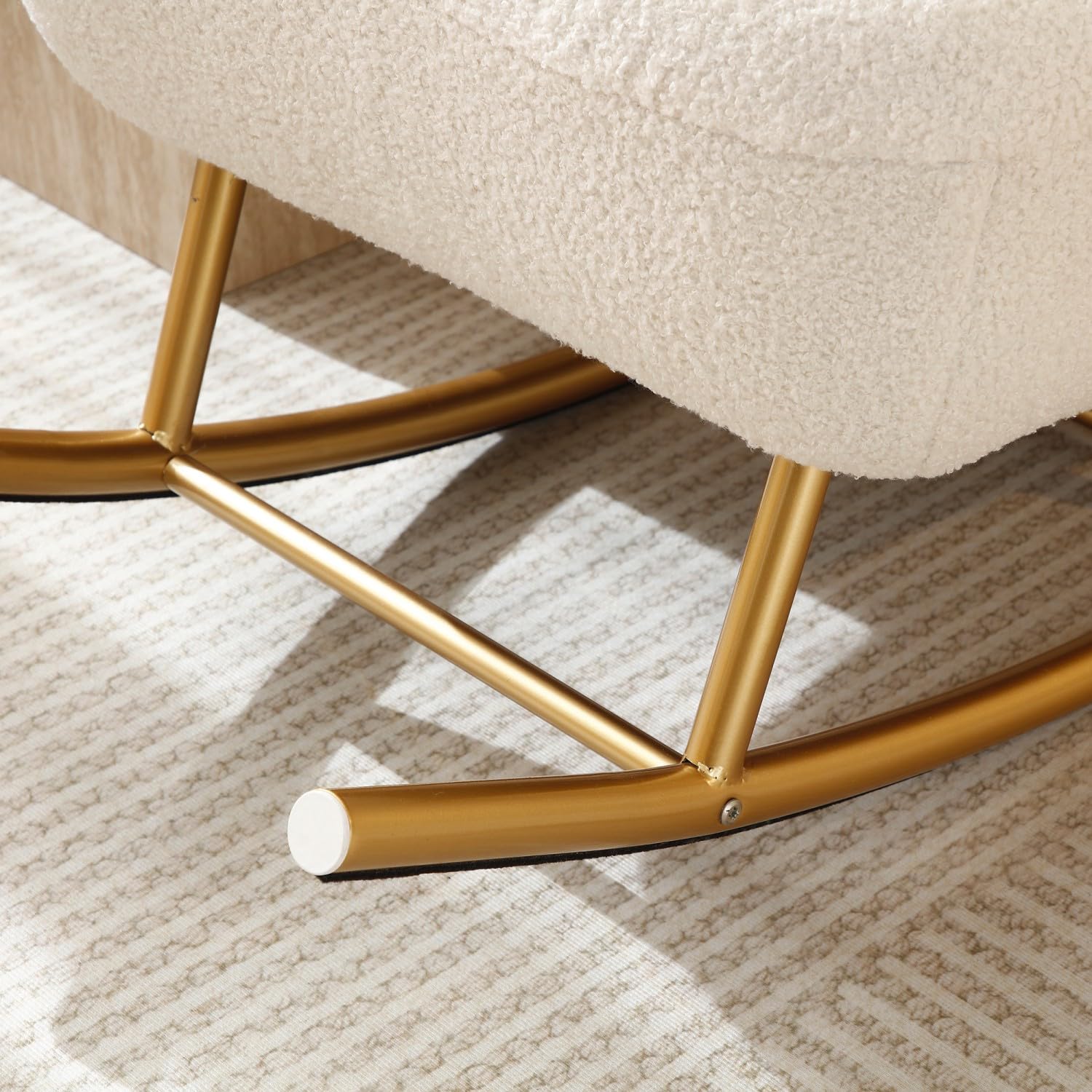 Sherpa Nursery Rocking Chair with Adjustable Headrest