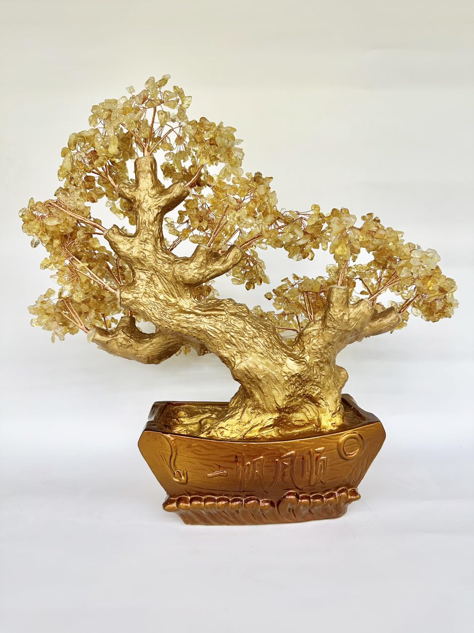 Citrine Crystal Bonsai Tree Feng Shui Money Tree 19.7 Inch