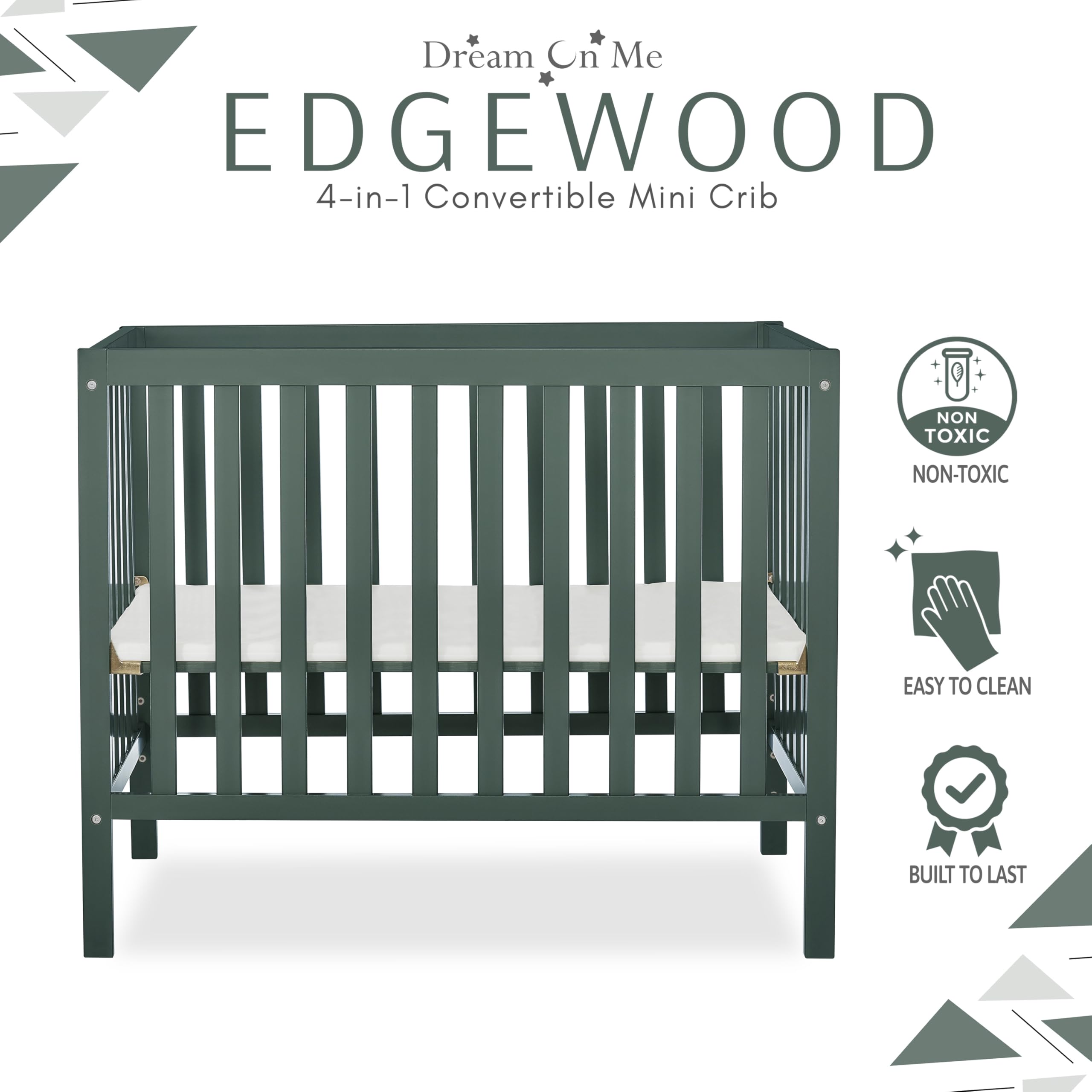 4-in-1 Convertible Mini Crib with Changing Table