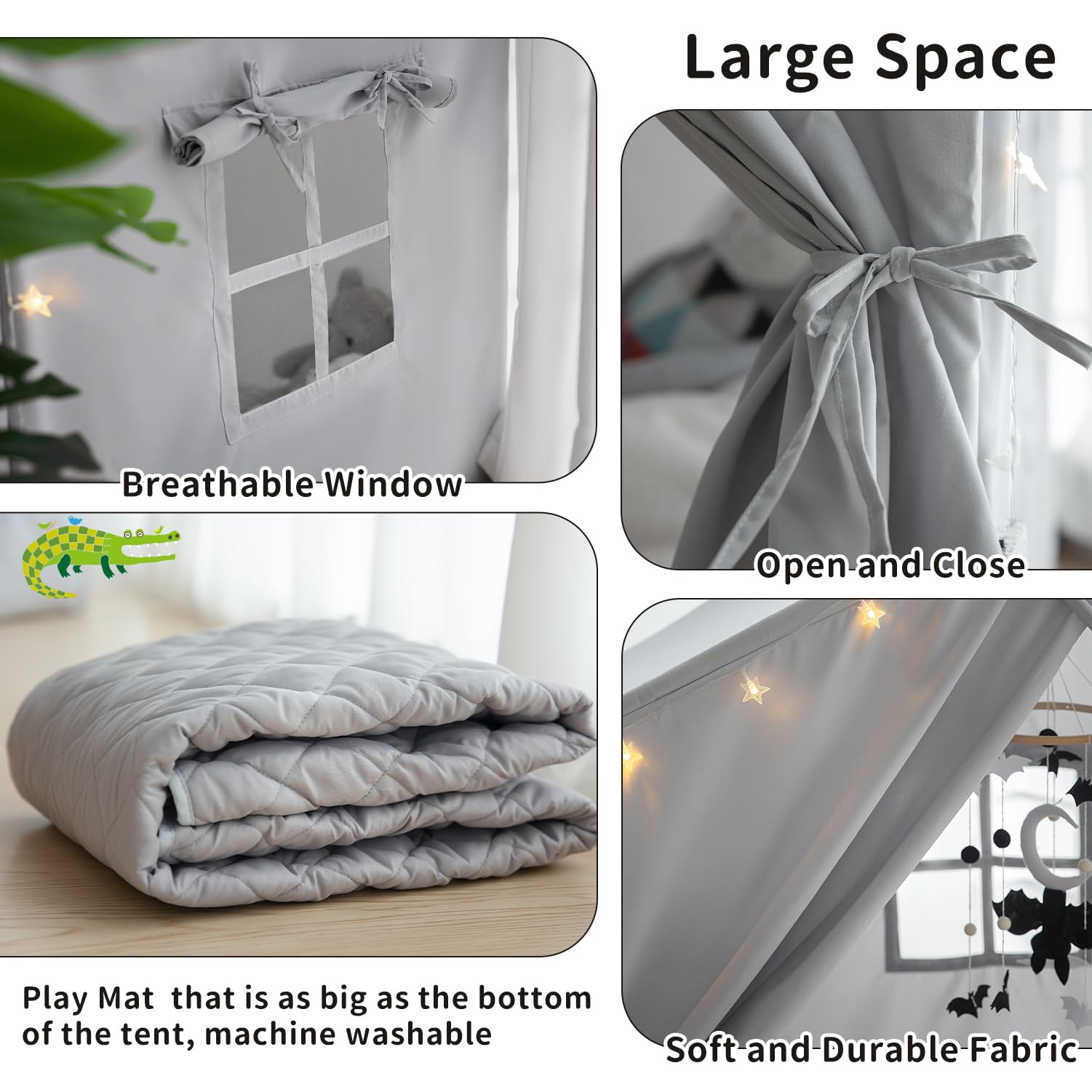 Large Indoor Play Tent with Padded Mat