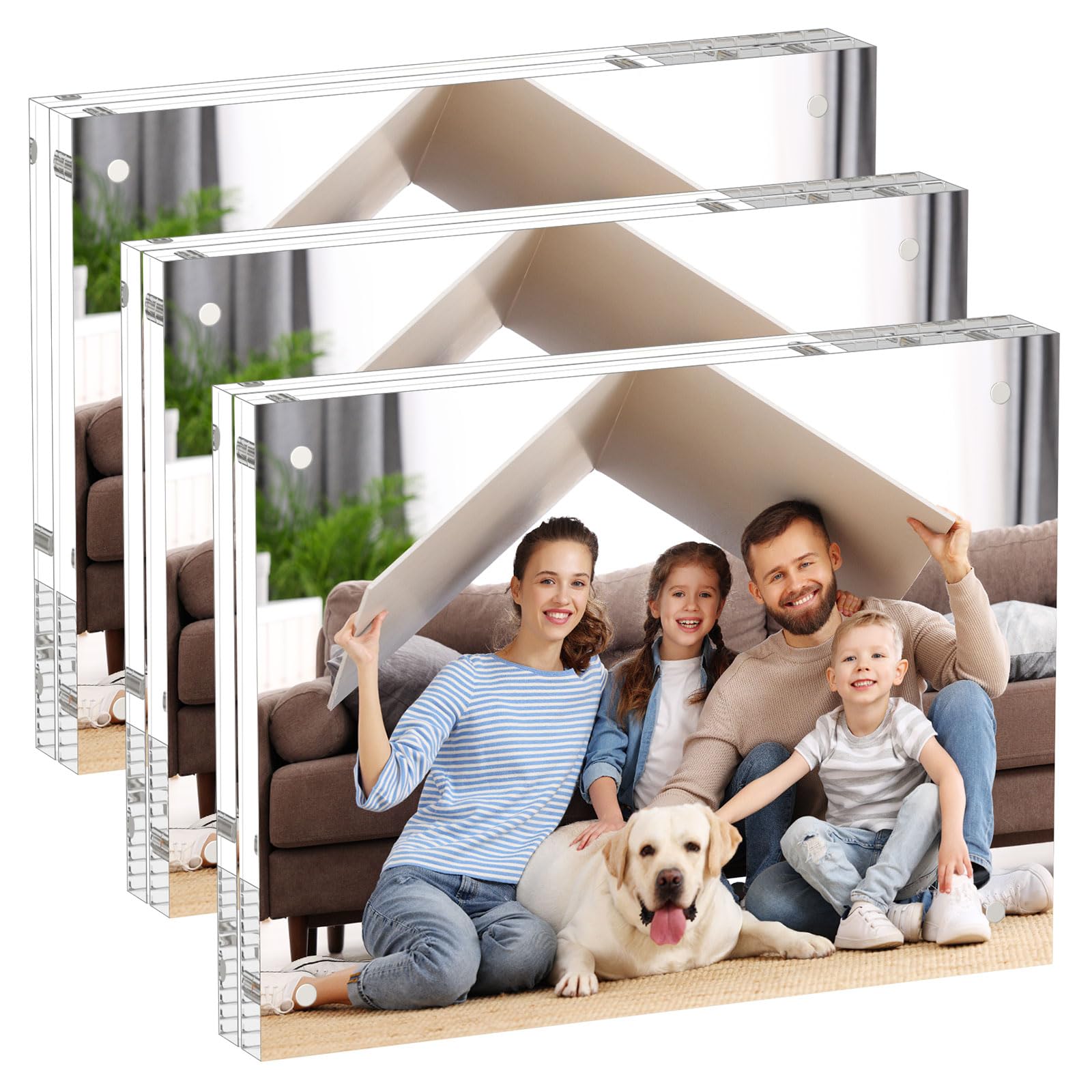 E8x10 Acrylic Picture Frames 3 Pack, 20% Thicker Block