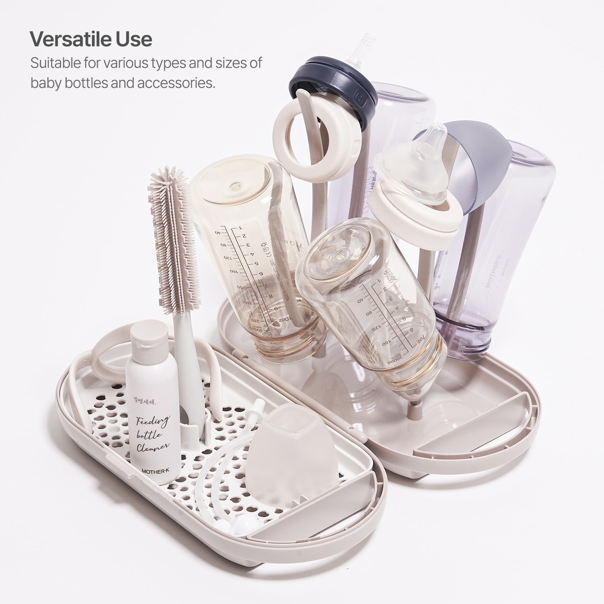 Travel Baby Bottle Drying Rack Set - Baby Bottle Cleaner Kit
