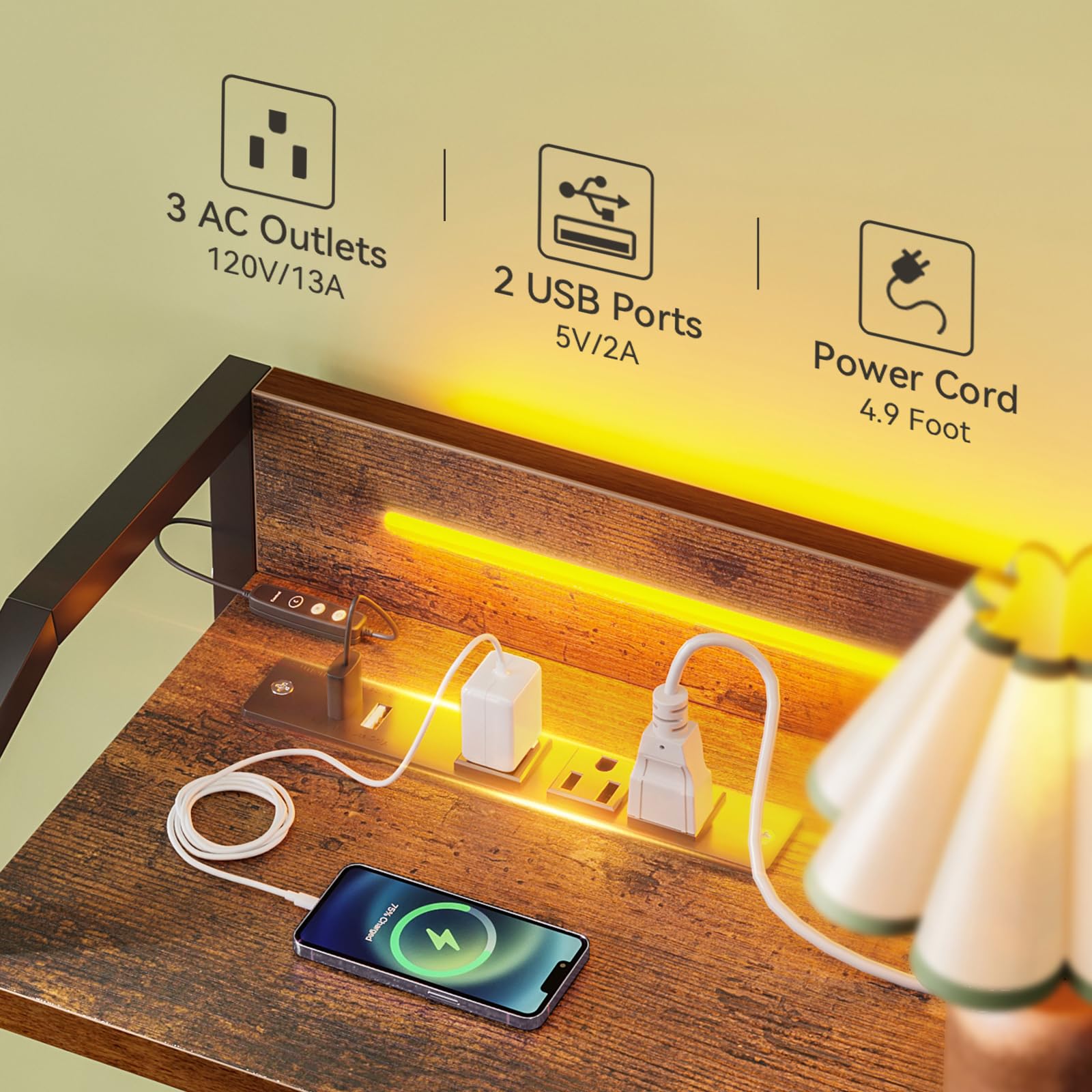8-Drawer Dresser with LED Lighting & Power Outlets