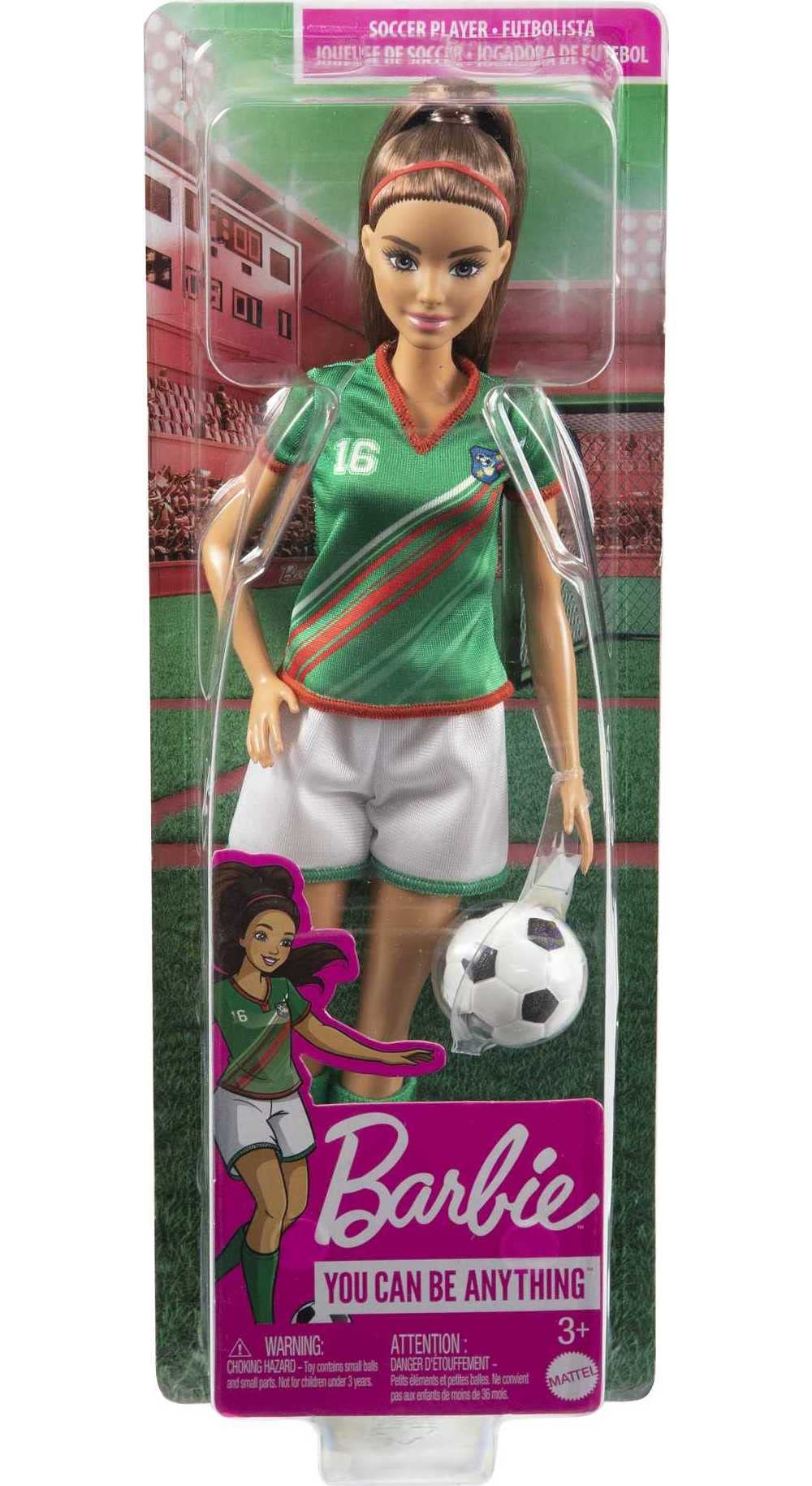 Careers Fashion Doll & Accessory, Soccer Player with Brunette Ponytail
