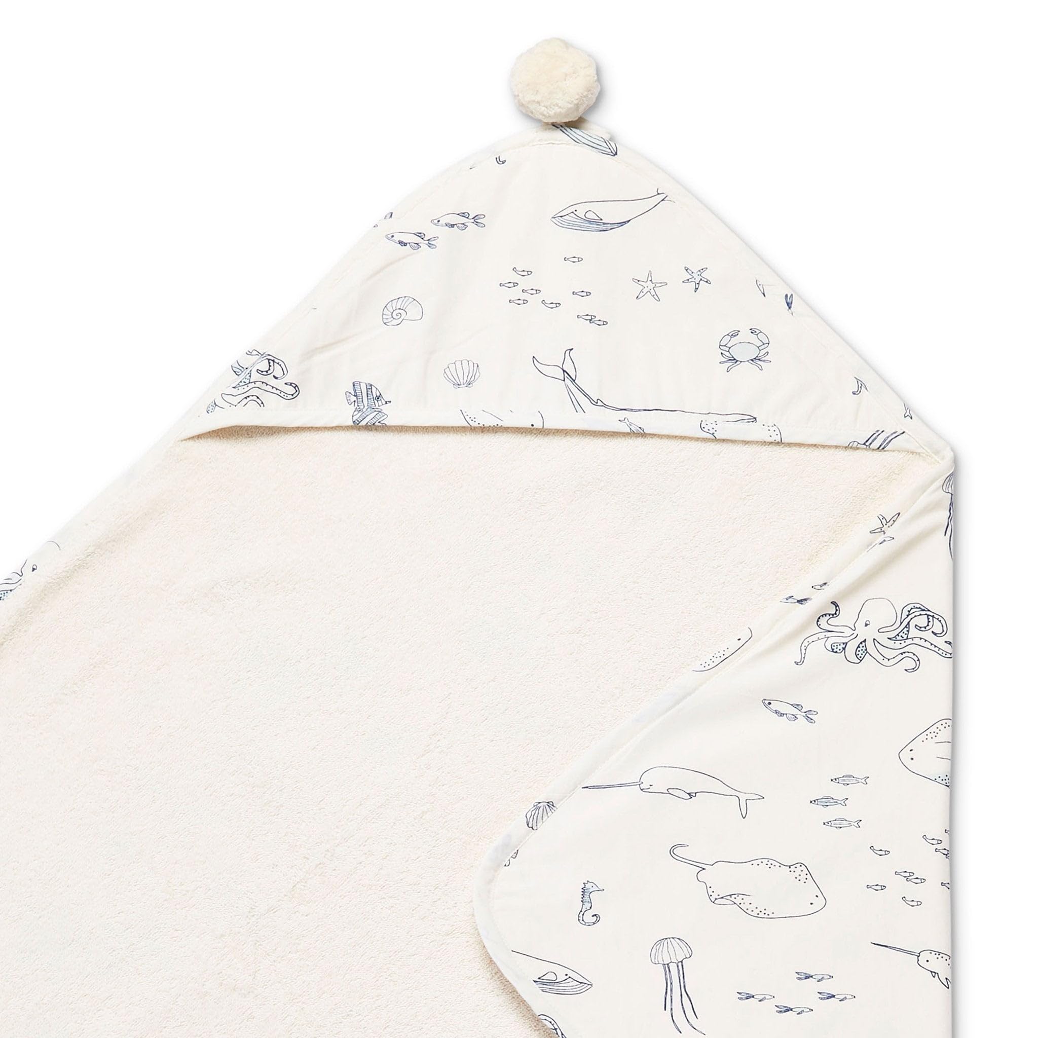 Towel, Life Aquatic | Absorbent French Terry & Soft Brushed 100% Cotton | 30” x 30”