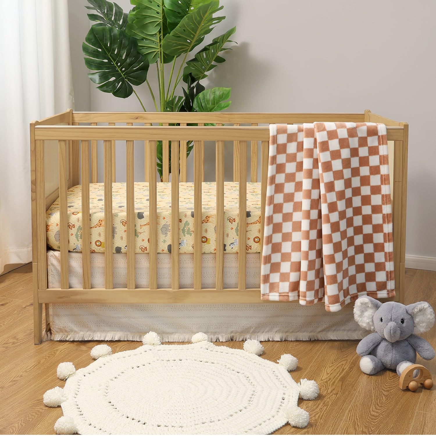 Safari Elephant Baby Crib Bedding Set - 3 Piece