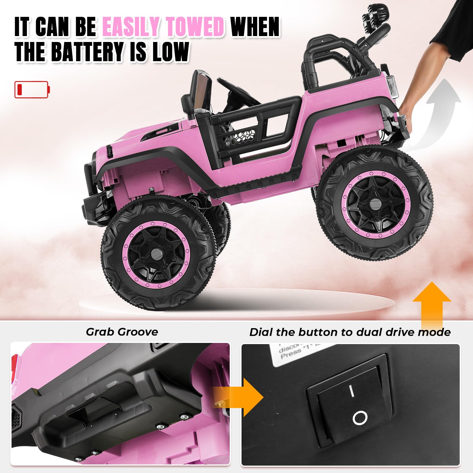 24V Kids Electric Ride-On Truck 2-Seater with Remote Control
