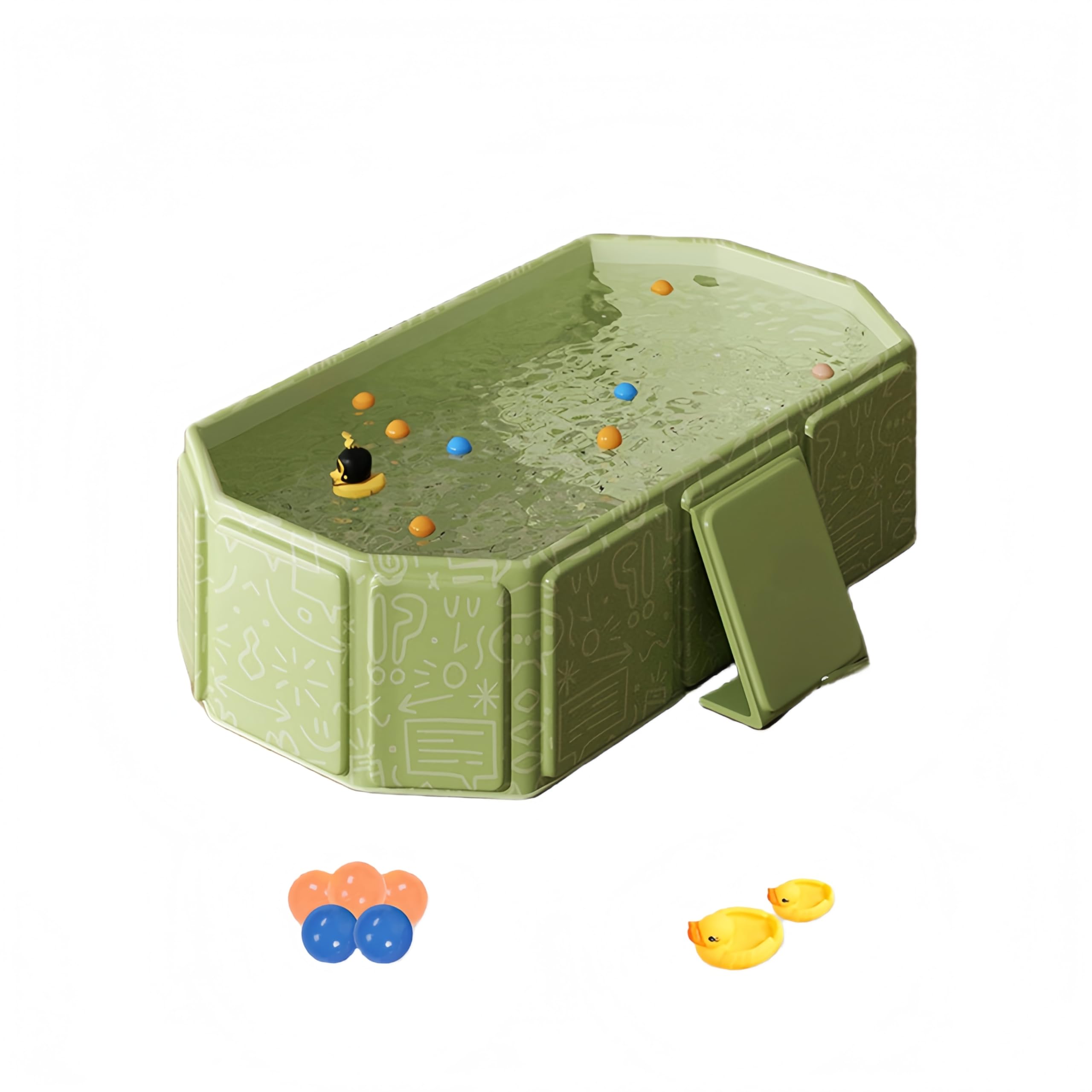 Foldable Bathtub for Kids, Toddler Bath Tub with Drain Plug, Foldable Baby Shower