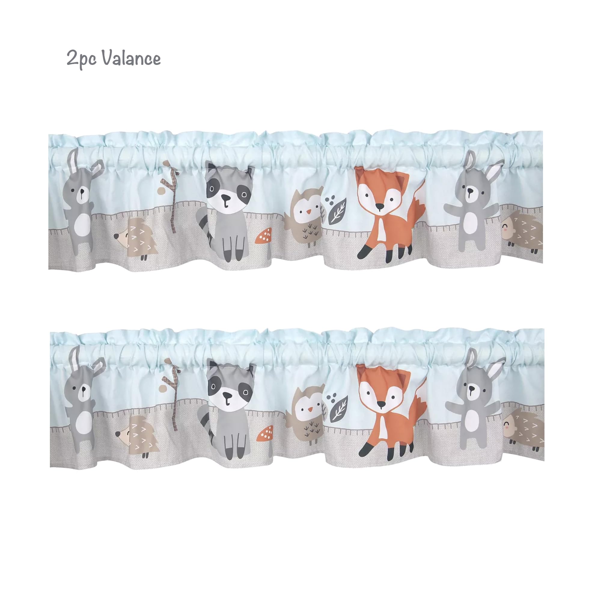 Woodland Friends 5-Piece Crib Bedding Set Mint Gray