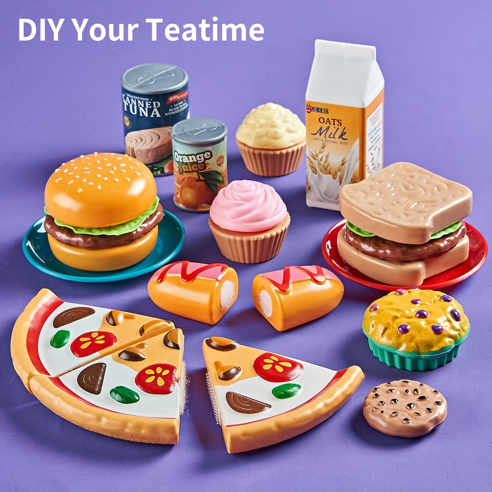 Pretend Play Food Set for Kids Kitchen - 78 Pieces