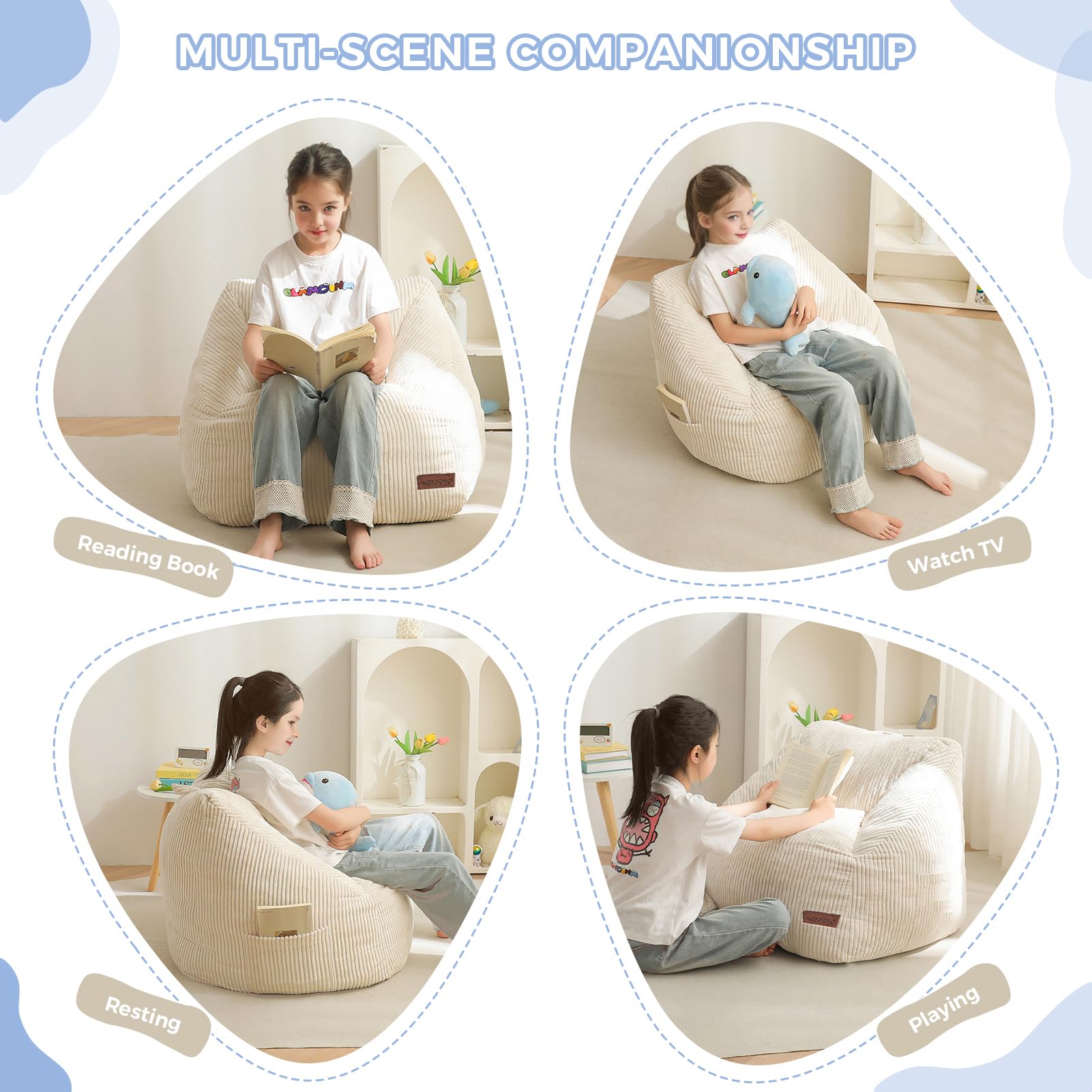 Kids Bean Bag Chair with Handle