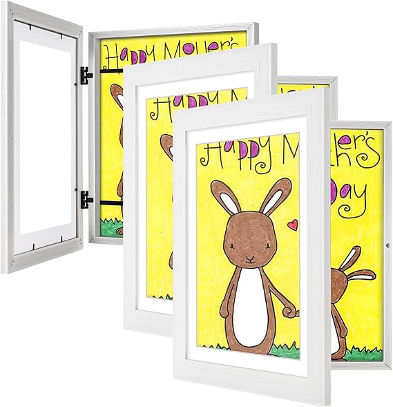 3Pack Kids Art Frames Natural Woodgrain, 10x12.5 Child
