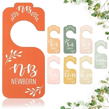 Wooden Baby Closet Dividers Set of 8 - Newborn to 24 Months