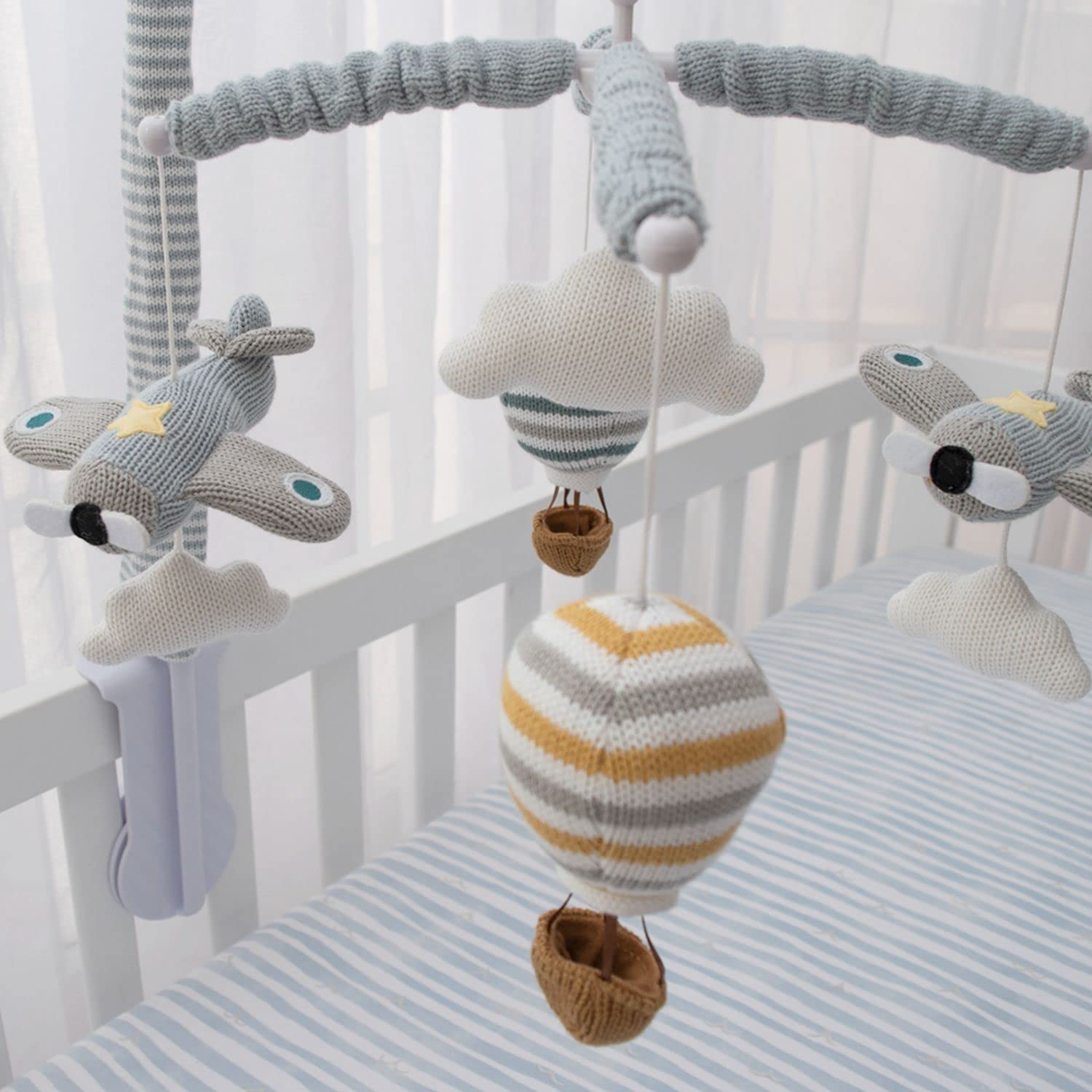 Baby Music Mobile - Up & Away Crib Toy, Sky Hot Air Balloon