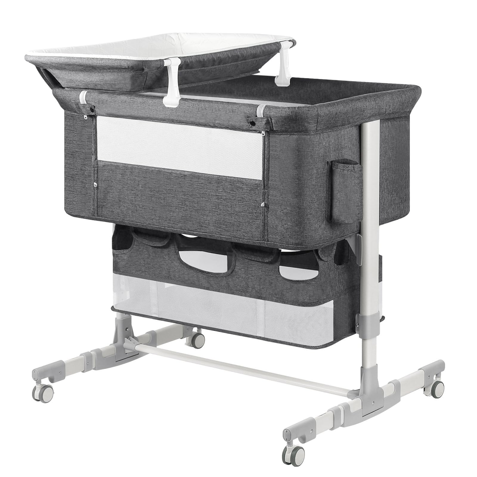 Baby Bassinet Bedside Sleeper with Diaper Changing Station