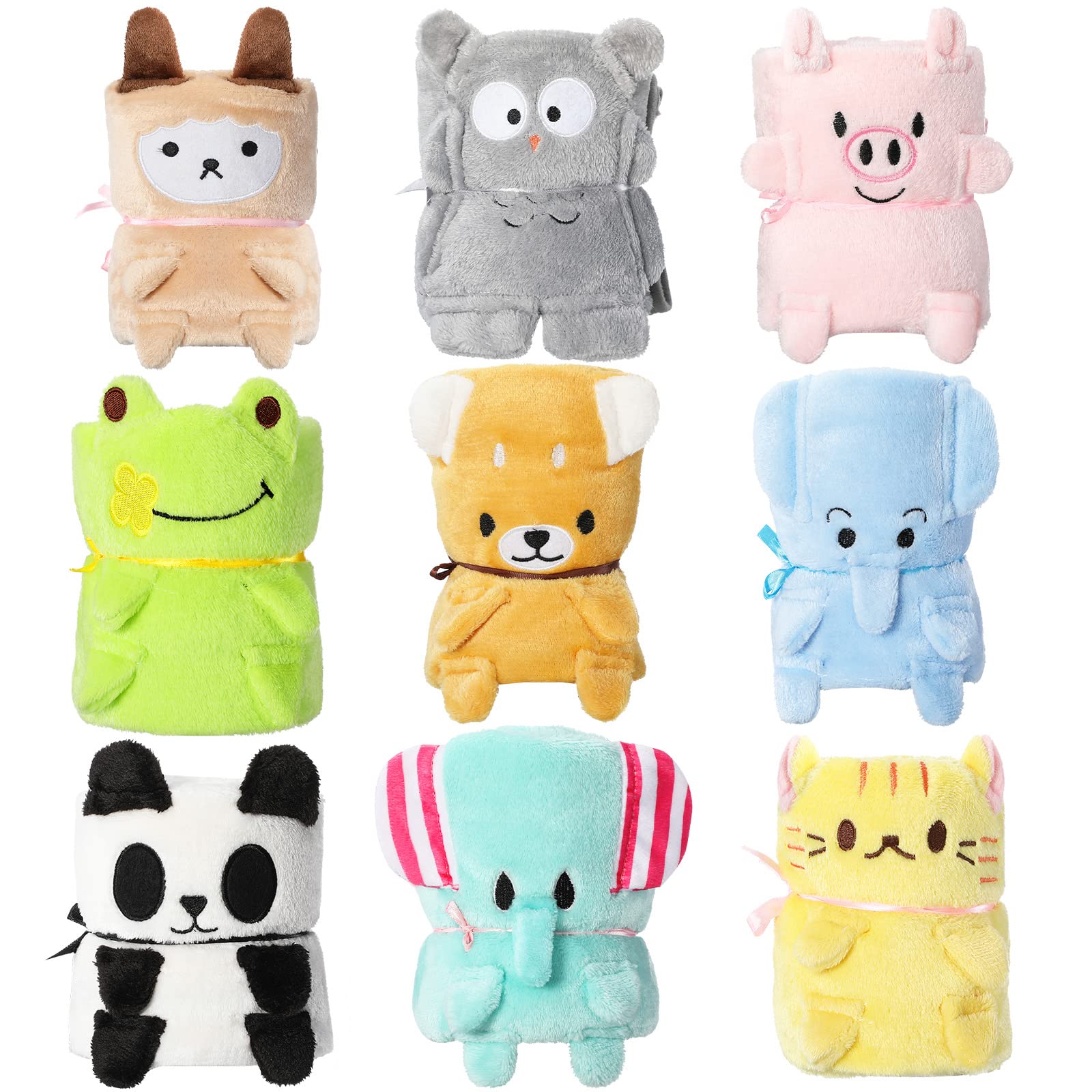 9 Pack Kids Travel Blanket for Airplanes Daycare Nap Blankets in Bulk Small Cute