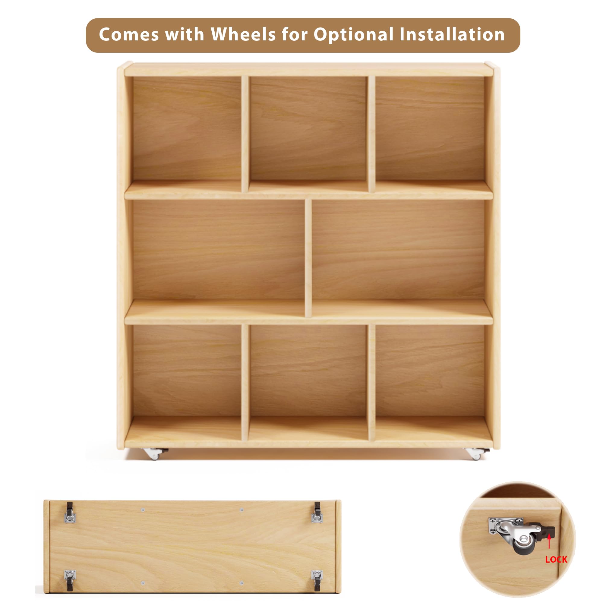 Montessori Toy Storage Organizer with Wheels