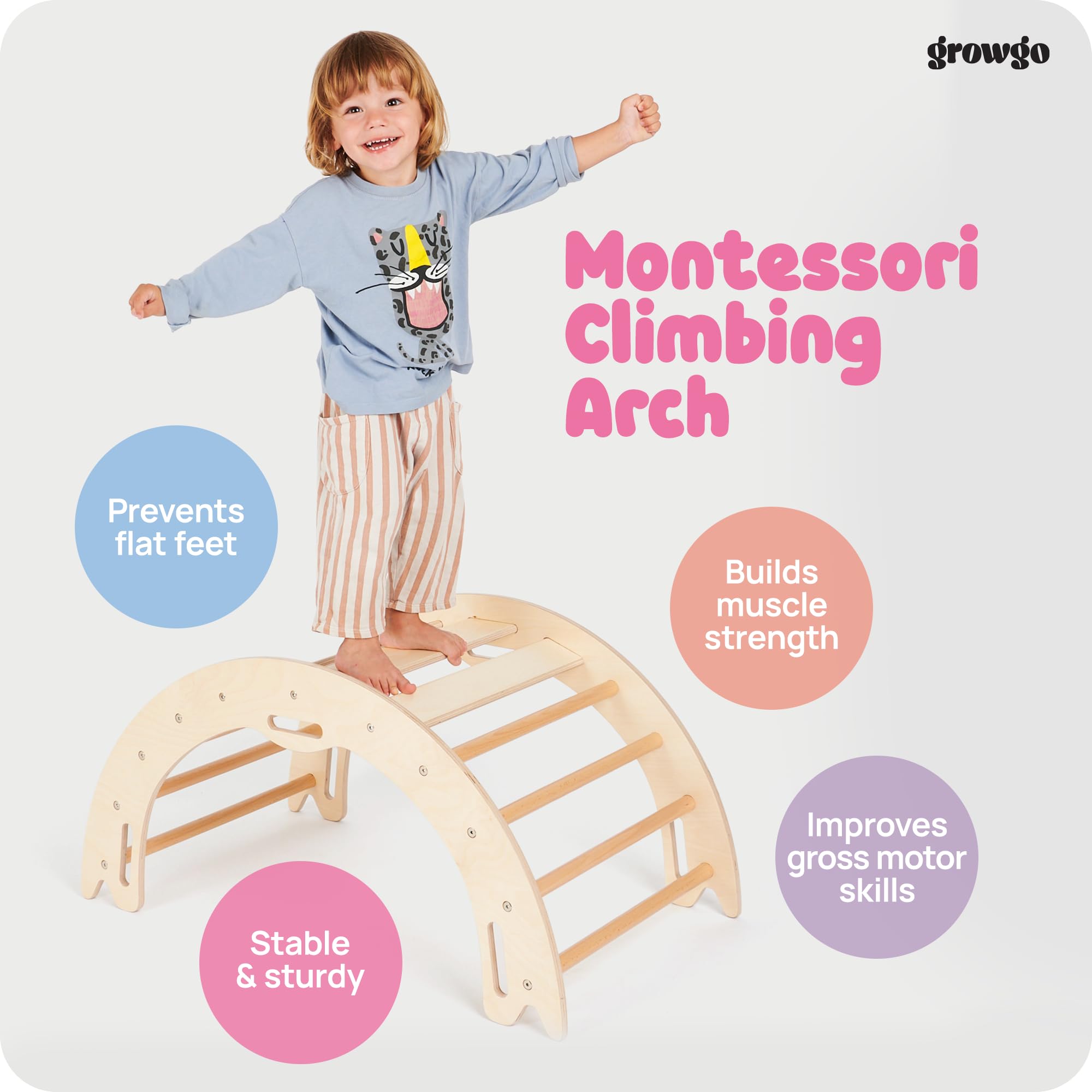 Climbing Arch for Toddlers - Montessori Rocker and Balance Board