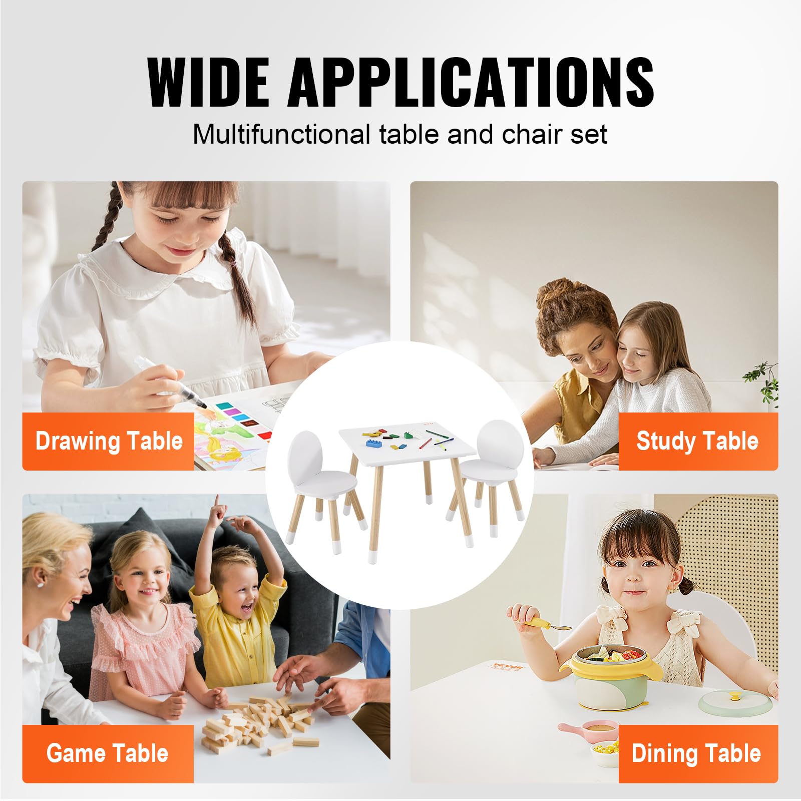 Kids Wooden Table and Chair Set