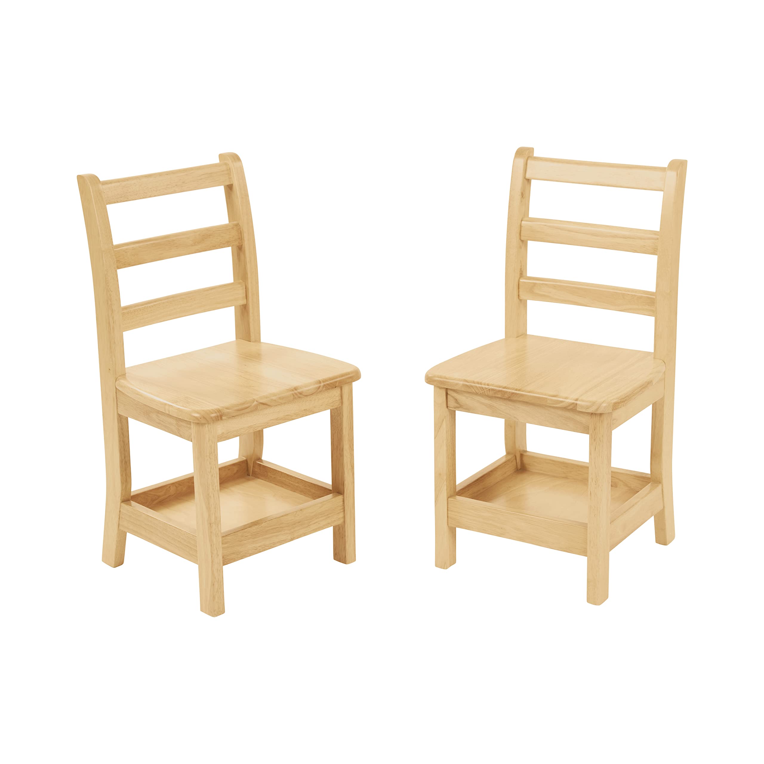 Three Rung Ladderback Chair with Storage, 14in Seat Height, Classroom Seating