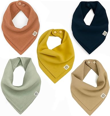 Indi Bandana Bibs for Boys & Girls, Fairtrade Certified, 4-Way Reversible Baby Drool Bibs