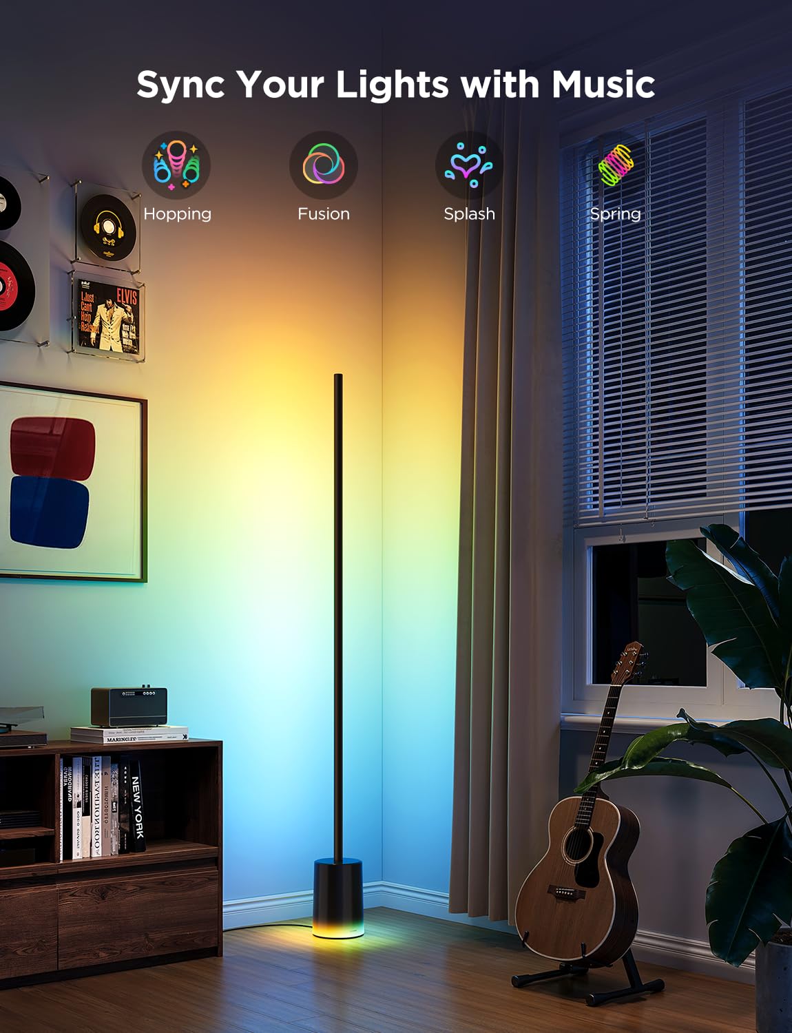 Smart RGBIC Floor Lamp with Matter Support and Music Sync