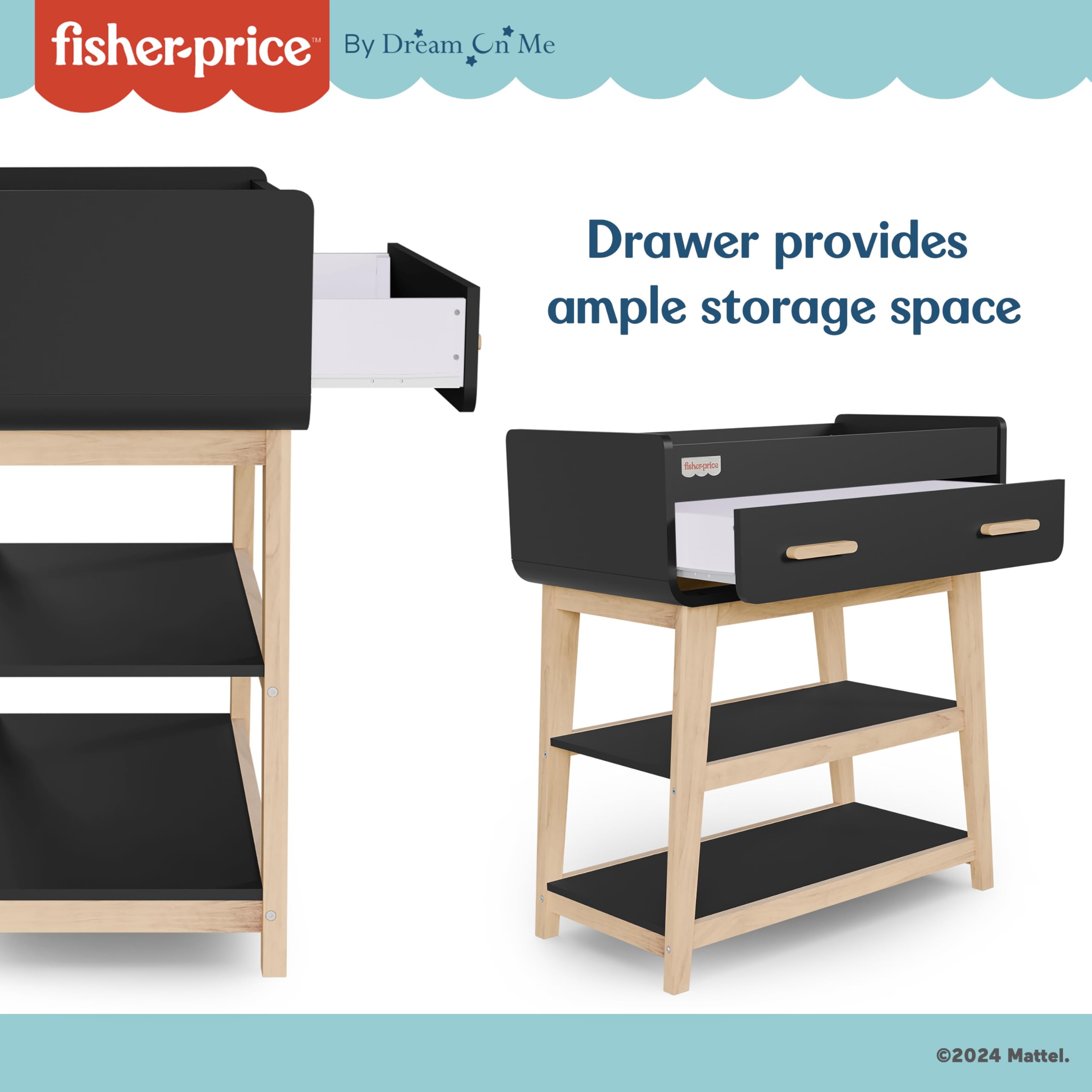 Baby Changing Table with Storage Drawer and Shelves