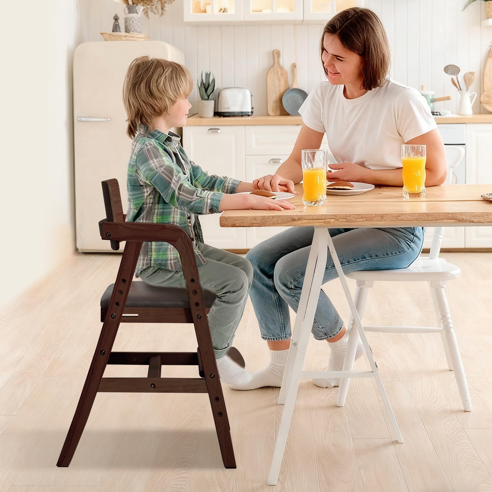Wooden High Chair for Toddlers and Babies