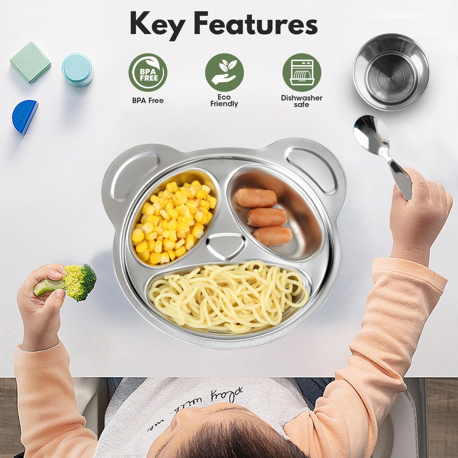 8-Piece Childproof Safety Cutlery Set - Premium 304 Stainless Steel