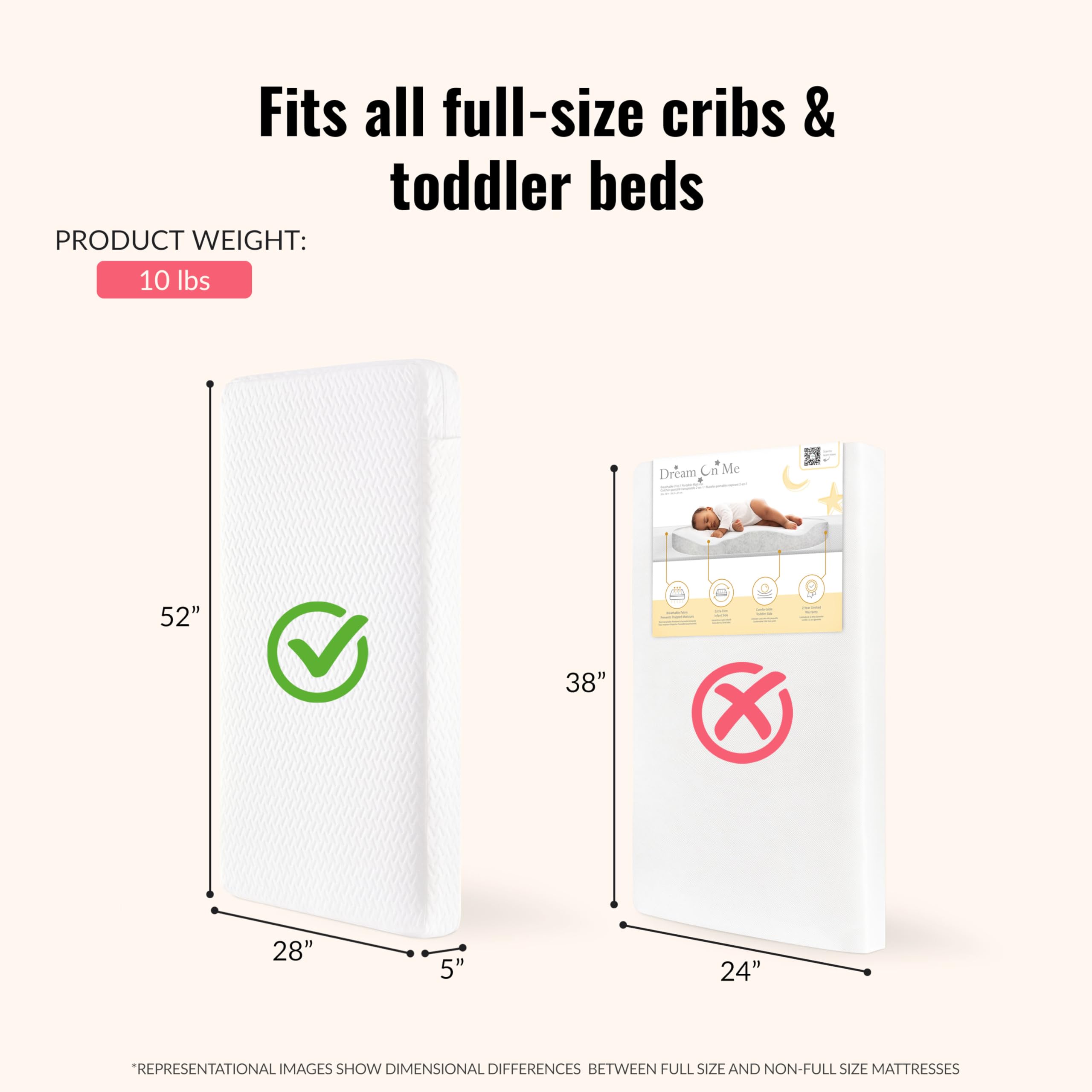 Dual-Sided Crib and Toddler Mattress